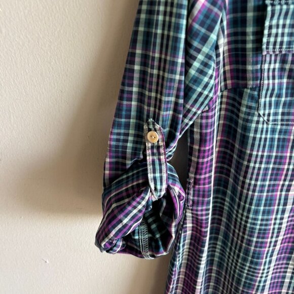 Peter Miller Womens 3/4 Sleeve Plaid Shirt Dress Multicolor Size Small - Picture 8 of 9